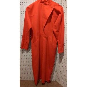 Vintage Howard Wolf Dress Size 8 Long Sleeve Zip Pockets Red 50s Fashion